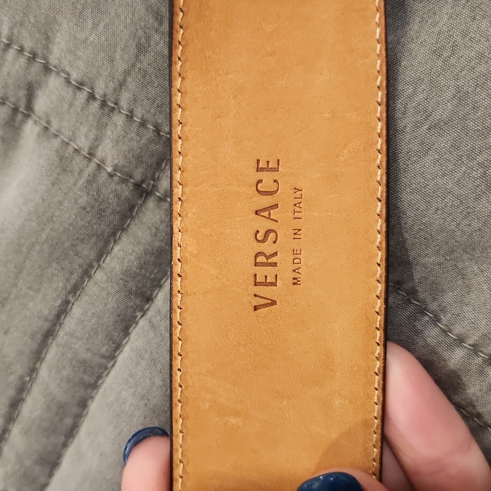 Versace Patent Leather Belt with Mirrored Buckle Size 80! - Picture 4 of 12